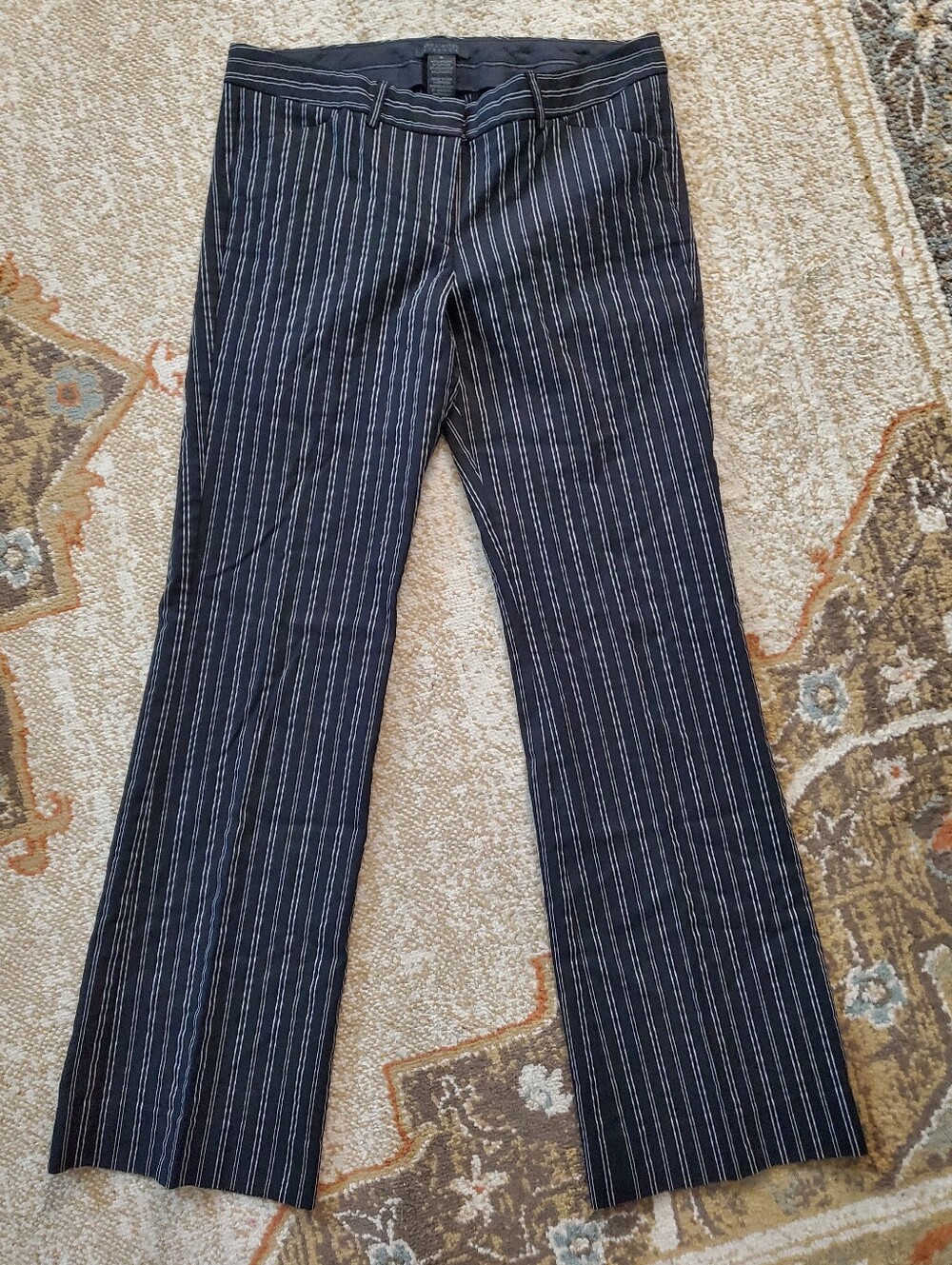 THE LIMITED Y2K Low Rise Pinstripe Stretch Blokecore Menswear Pants 8